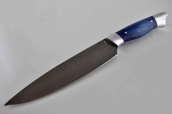 Кухонный нож "Универсальный" ХВ-5(Алмазная). Рукоять карельская береза(Синяя).